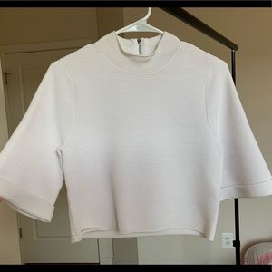 Karen Miller white textured crop top